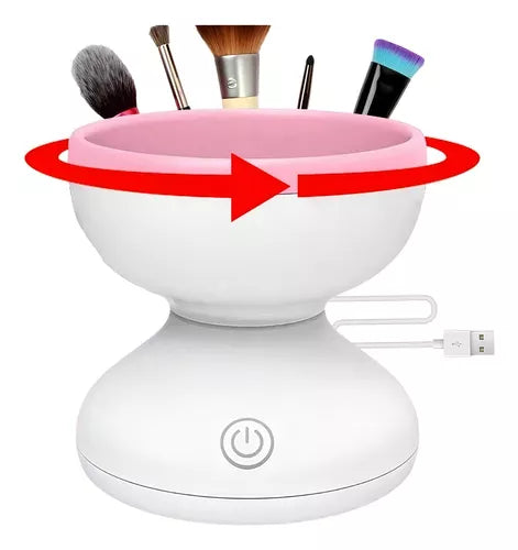 Limpiador De Brochas De Maquillaje Eléctrico Cepillo Brochas Color Blanco