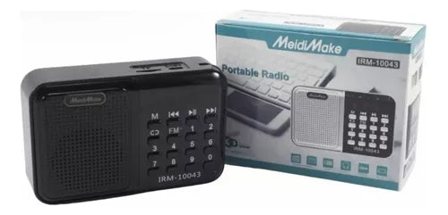 Radio Fm Usb Tf Pantalla Digital Recargable Irm-10043