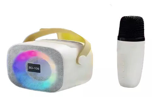 Mini Altavoz Karaoke Bd108 Bluetooth Luces Led V5.3
