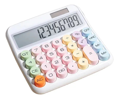 Calculadora 12 Dígitos Teclas Grandes De Colores