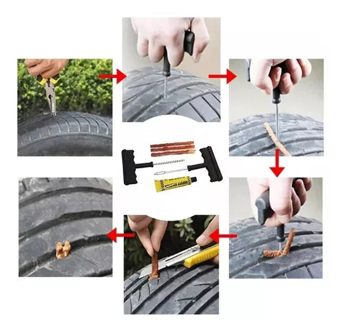 Kit De Emergencia Reparación De Neumáticos Motos Autos