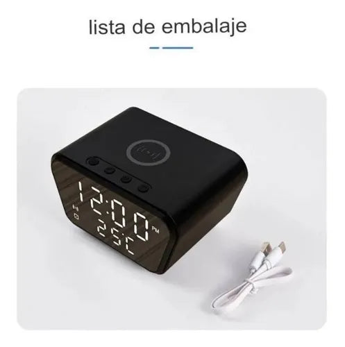 Reloj Despertador Con Cargador Inalámbrico Y Termómetro