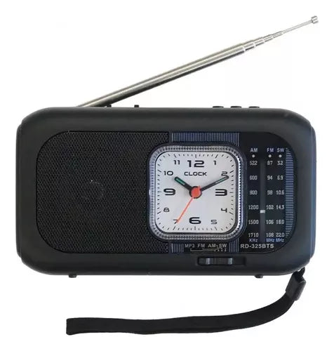 Radio Portátil Fm/am 3 Bandas Con Reloj Linterna