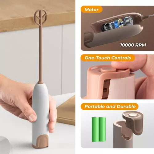 Mini Batidor Agitador Espumador Eléctrico De Leche Portátil