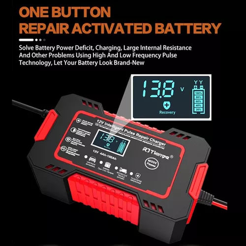 Cargador Batería 12v Inteligente Multifunción Pantalla Lcd