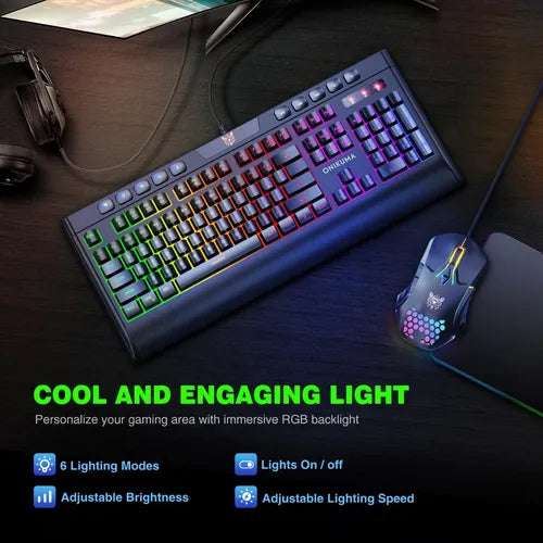 Teclado Con Luces Teclado Gaming Teclado Gamer Mecanico Rgb