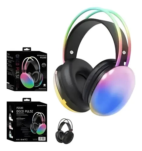 Audífonos Rgb Led Pg580 Bluetooth Inalámbricos