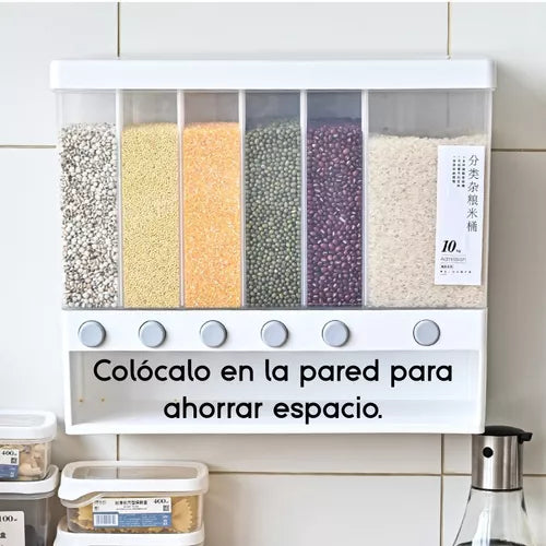 Contenedor De Almacenamiento De Cereales 6 En 1 Dispensador