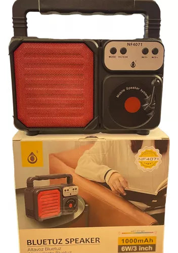 Parlante Altavoz Portátil Bluetooth Luz Led 1800mah Nf-4071