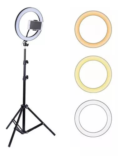 Aro De Luz Led 36 Cm Con Trípode 2.1 M