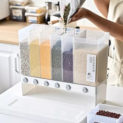 Contenedor De Almacenamiento De Cereales 6 En 1 Dispensador