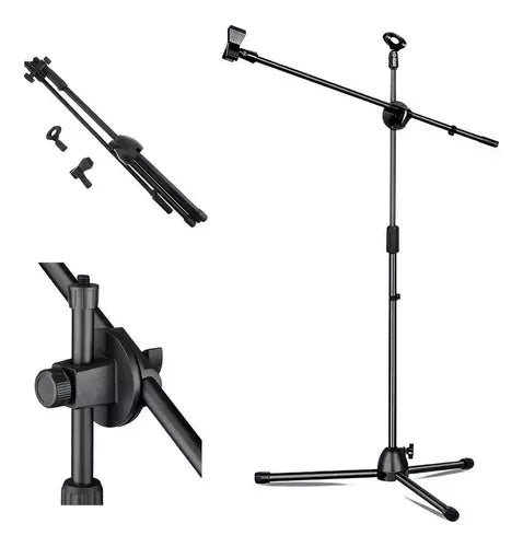 Soporte Para Micrófono Atril Profesional Stand P/ Micrófono Color Negro