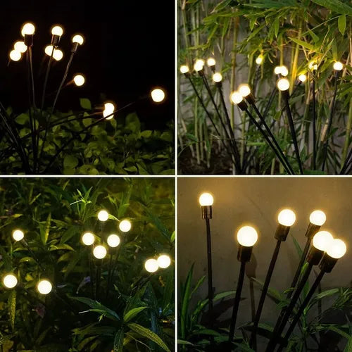 Pack X2 Luces Led Estaca Solar P/ Jardín Luciérnaga Navidad