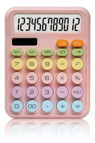 Calculadora 12 Dígitos Teclas Grandes De Colores Ct-818