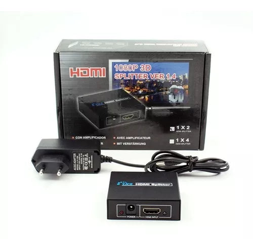 Splitter Switch Hdmi 1.4 1080p Activo Amplificador 2 Salidas