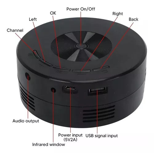 Mini Proyector Led Control Remoto Rotundity Tft Lcd Color Negro