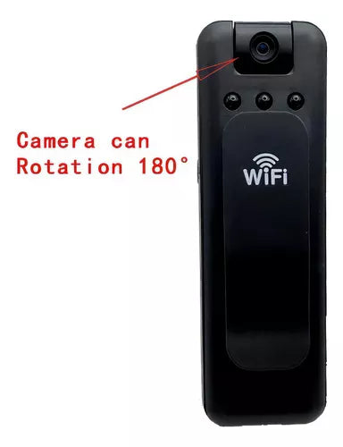 Videocámara Wifi Visión Nocturna Recargable Cámara Video Hd Color Negro
