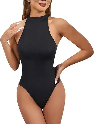 Body Con Cuello Alto Para Mujer Sin Mangas Ajustado