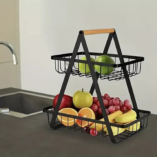 Cesta Para Frutas Vegetales Organizador Multiusos 2 Niveles