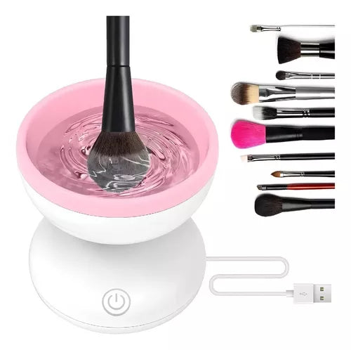 Limpiador De Brochas De Maquillaje Eléctrico Cepillo Brochas Color Blanco