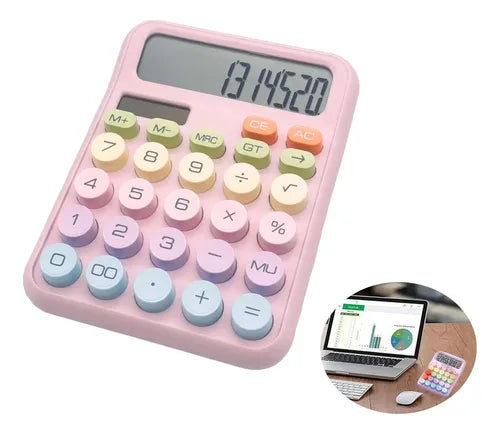 Calculadora 12 Dígitos Teclas Grandes De Colores Ct-818