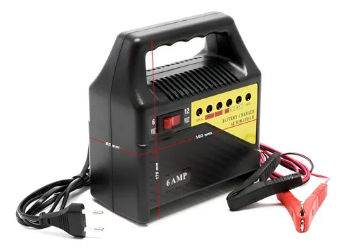 Cargador De Batería 6v/12v 6 Amperios Para Autos Motos