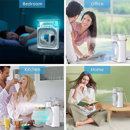 Mini Ventilador Enfriador De Aire+cubeta Para Hielo Silicona
