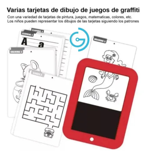 Pizarra Mágica Led Para Niños Ingenio Plumones Plantillas