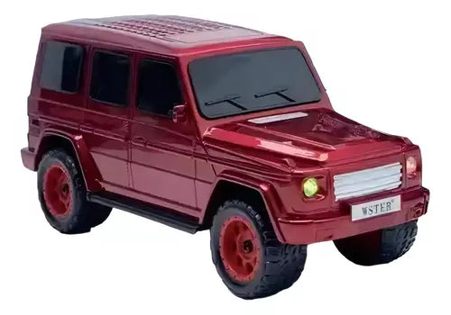 Mini Parlante En Forma De Coche Con Luces Bluetooth Wd-591 Color Rojo