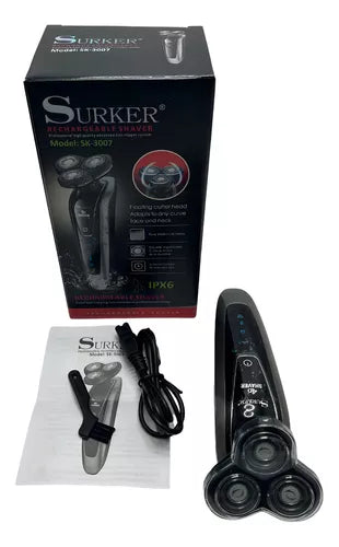 Afeitadora Recargable Eléctrica Portátil Ipx6 Surker Sk-3007 Color Negro