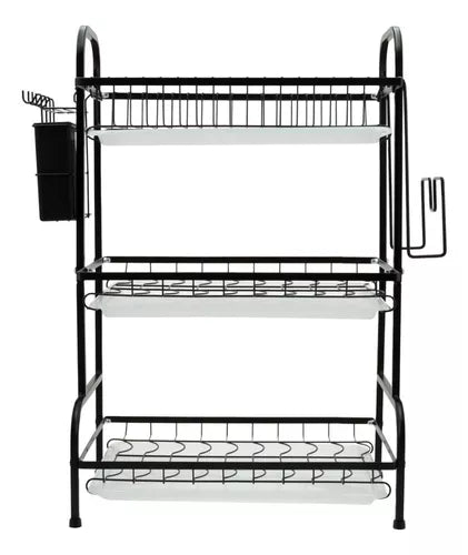 Escurridor De Platos Seca Cubiertos Metal 3 Niveles Mesada
