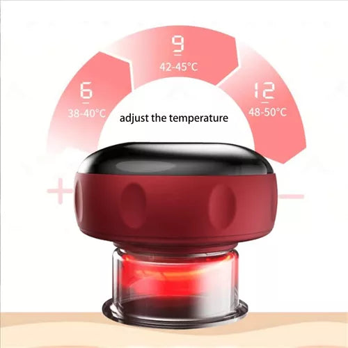 Masajeador C/ventosa Recargable Eléctrico Calor Alivia Dolor