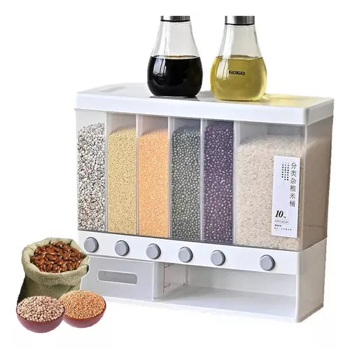 Contenedor De Almacenamiento De Cereales 6 En 1 Dispensador