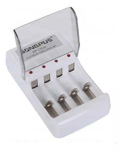 Cargador De Pilas Songpus + 4 Pilas Aa Soporta Aa/aaa