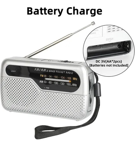 Radio De Bolsillo Portátil Am/fm Mk-6