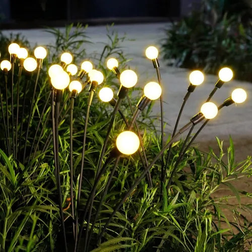 Pack X2 Luces Led Estaca Solar P/ Jardín Luciérnaga Navidad
