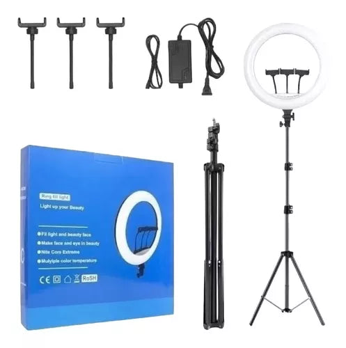 Aro De Luz Con Control Y Trípode Aro 56cm 22 Lampara Tiktok