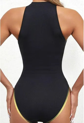 Body Con Cuello Alto Para Mujer Sin Mangas Ajustado