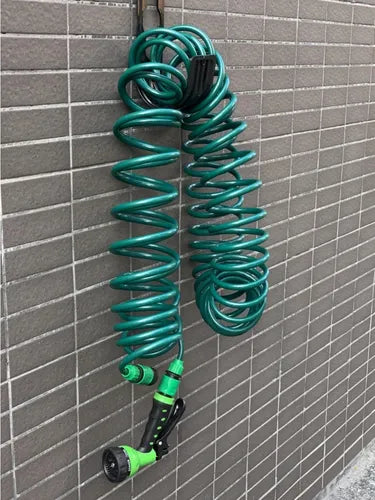 Manguera De Jardín Bobina Retráctil 15 Metros Extensible Color Verde Oscuro