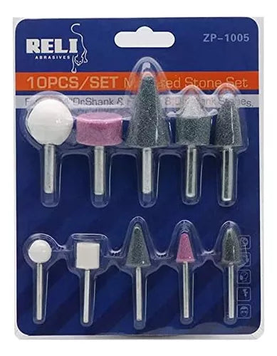 Set 10 Puntas Abrasivas Para Taladro Brocas Fresas Rotativas