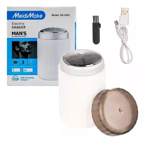 Mini Máquina De Afeitar Portátil Recargable Usb Sk-3003 Color Blanco