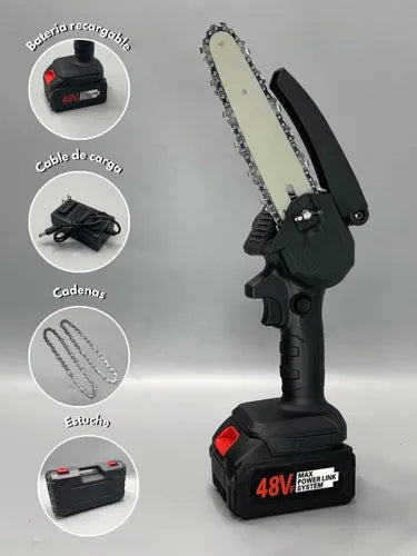 Motosierra Inalámbrica 2 Cadenas 4 6 Batería 48v Litio