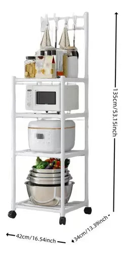 Estante Rack 4 Niveles Multifuncional Cocina Baño