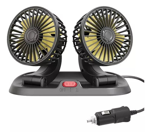 Ventilador Doble Para Auto 360° Conector Encendedor 12v