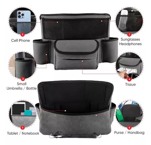 Soporte De Bolso Coche Entre Asientos Bolsa De Almacenamient Color Gris Oscuro Lisa