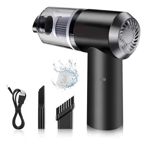 Aspiradora Portátil Para Auto Hogar Trabajo Usb 2 En 1 Color Negro