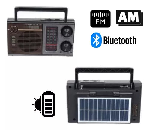 Radio Vintage Retro Panel Solar + Luz + Aux + Usb Irm-12671