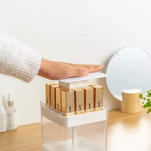 Caja De Almacenamiento Para Lápiz Labial Con Tapa Levantable Color Blanco