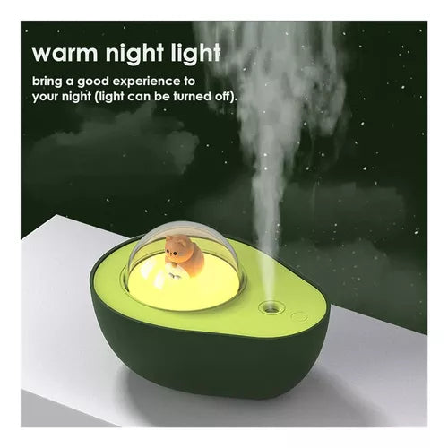 Humidificador Aire C/luz Nocturna Multicolor Aguacate Niebla