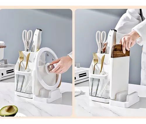 Escurridor De Cubiertos Organizador De Utensilios De Cocina Color Blanco